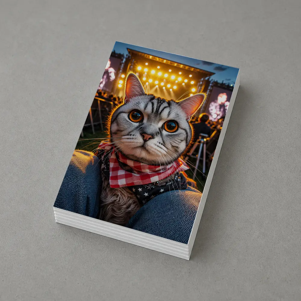 American Shorthair Cat At Concert Stage – Postcards