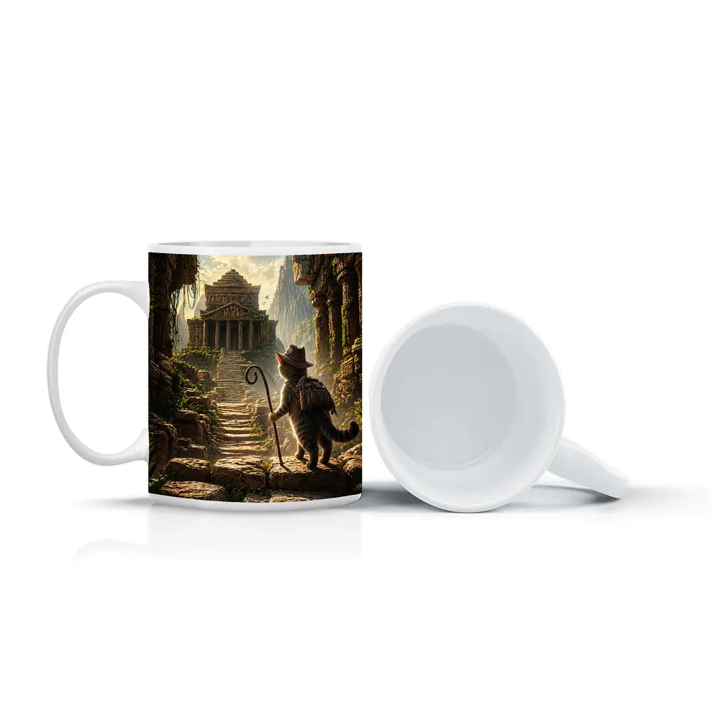 Adventure Cat Explorer Ancient Temple Ruins – Mugs