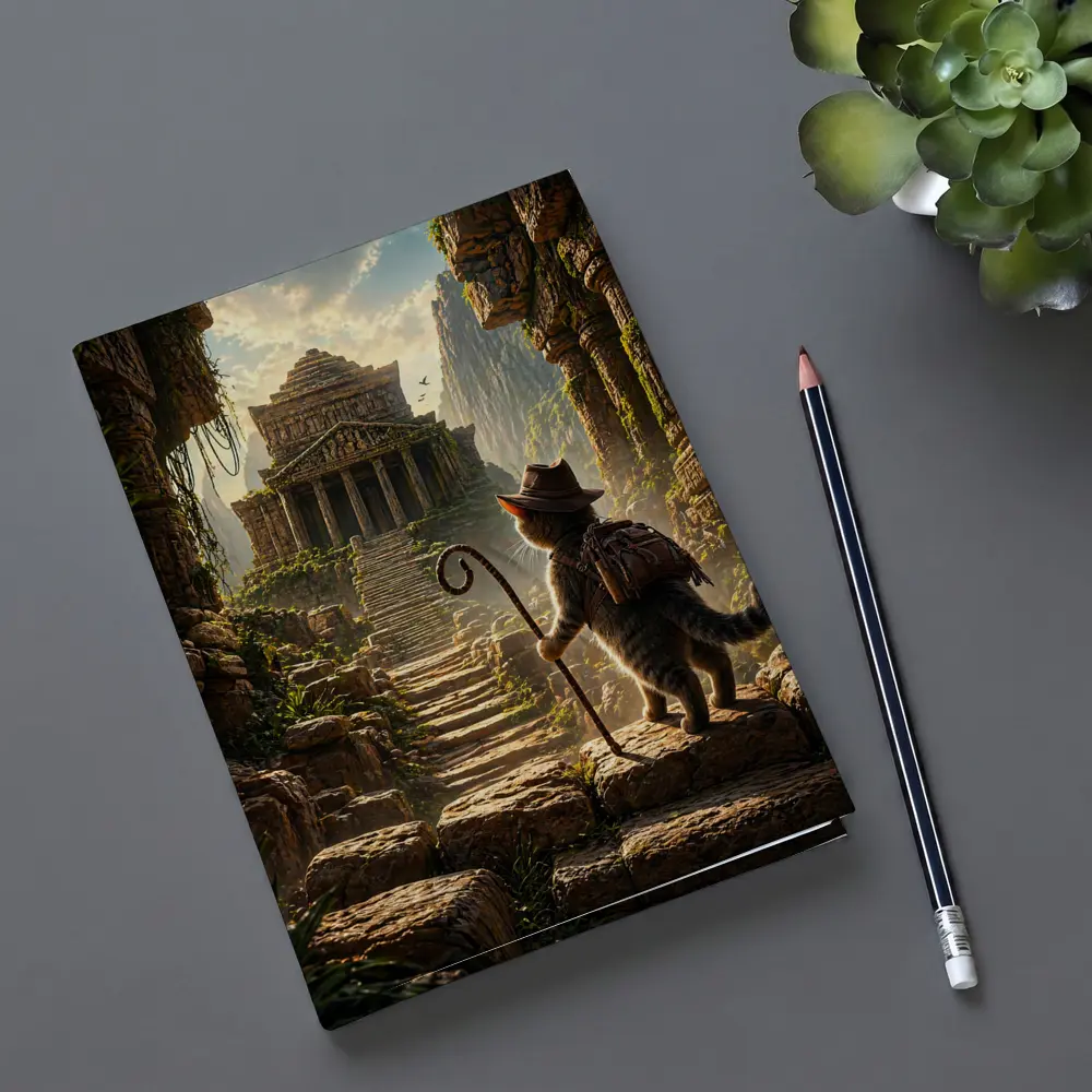 Adventure Cat Explorer Ancient Temple Ruins – Notebooks