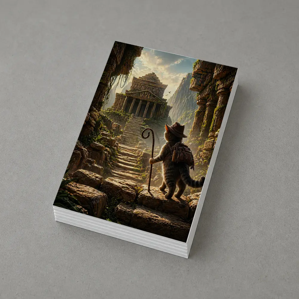 Adventure Cat Explorer Ancient Temple Ruins – Postcards
