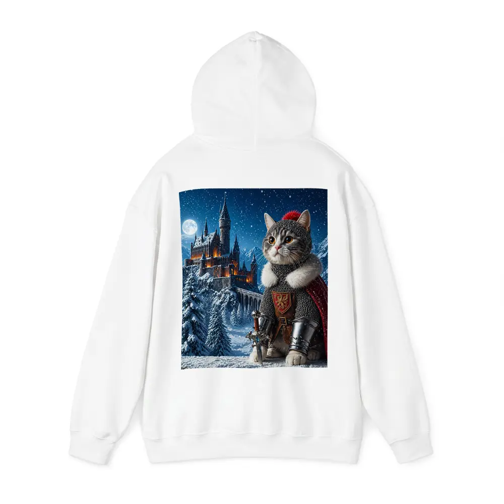 Knight Cat in Snowy Fantasy Castle – Hoodies