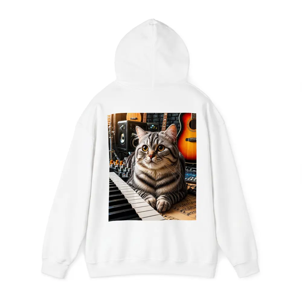 American Shorthair Cat Music Studio Setting – Hoodies