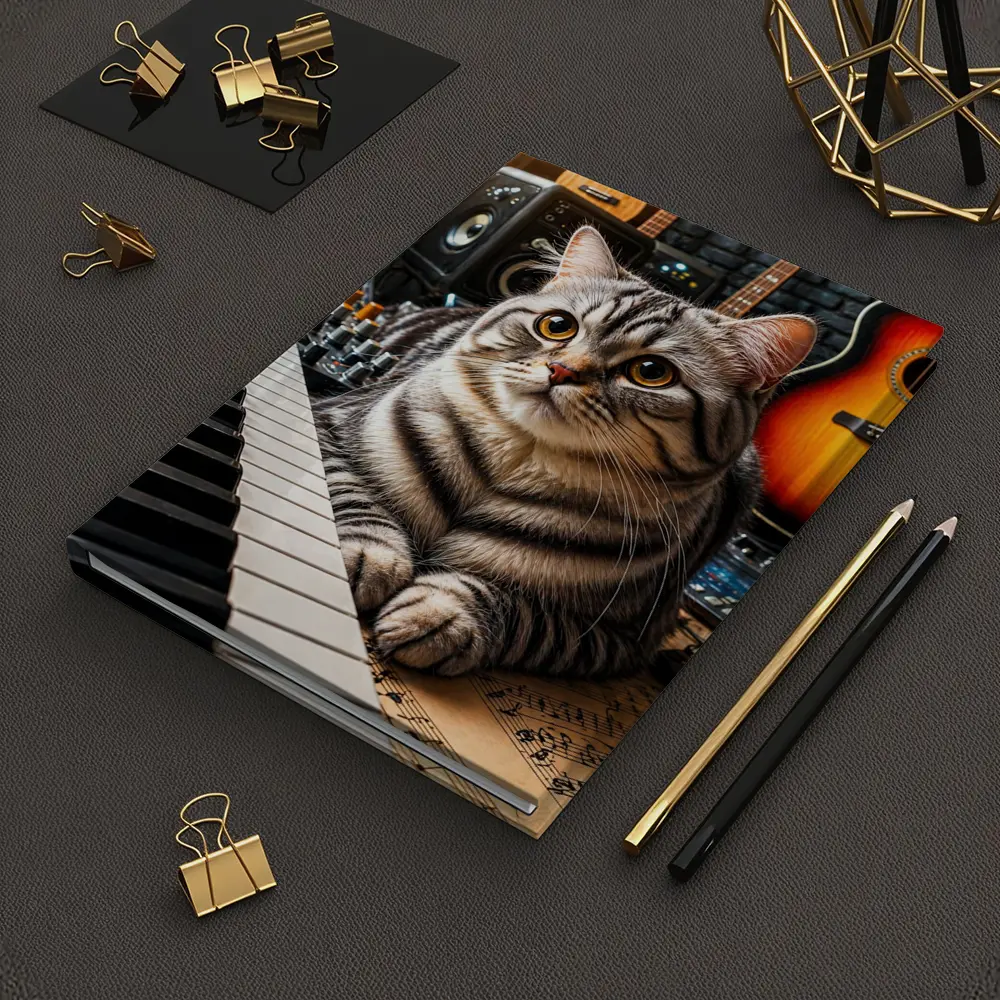 American Shorthair Cat Music Studio Setting – Notebooks