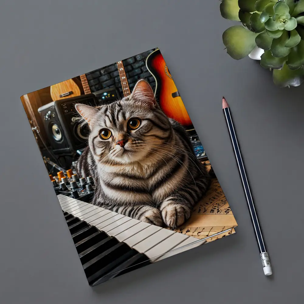 American Shorthair Cat Music Studio Setting – Notebooks