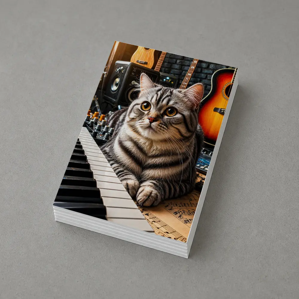 American Shorthair Cat Music Studio Setting – Postcards