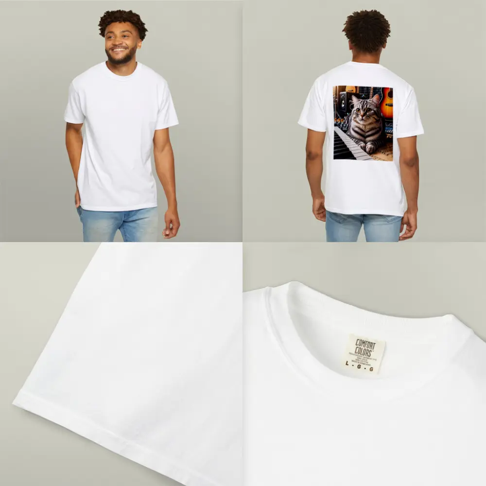 American Shorthair Cat Music Studio Setting – T-Shirts