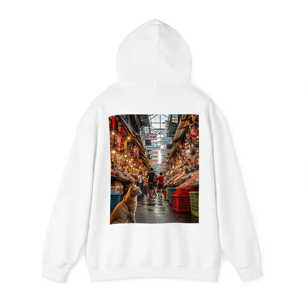 Orange Cat in Bangkok Thailand Market – Hoodies