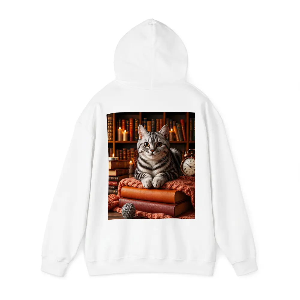 American Shorthair Cat Cozy Library Books – Hoodies