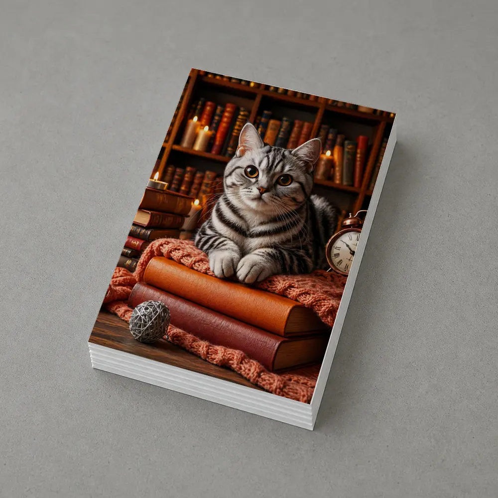 American Shorthair Cat Cozy Library Books – Postcards