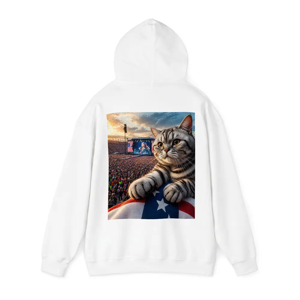 American Shorthair Cat At Patriotic Concert – Hoodies