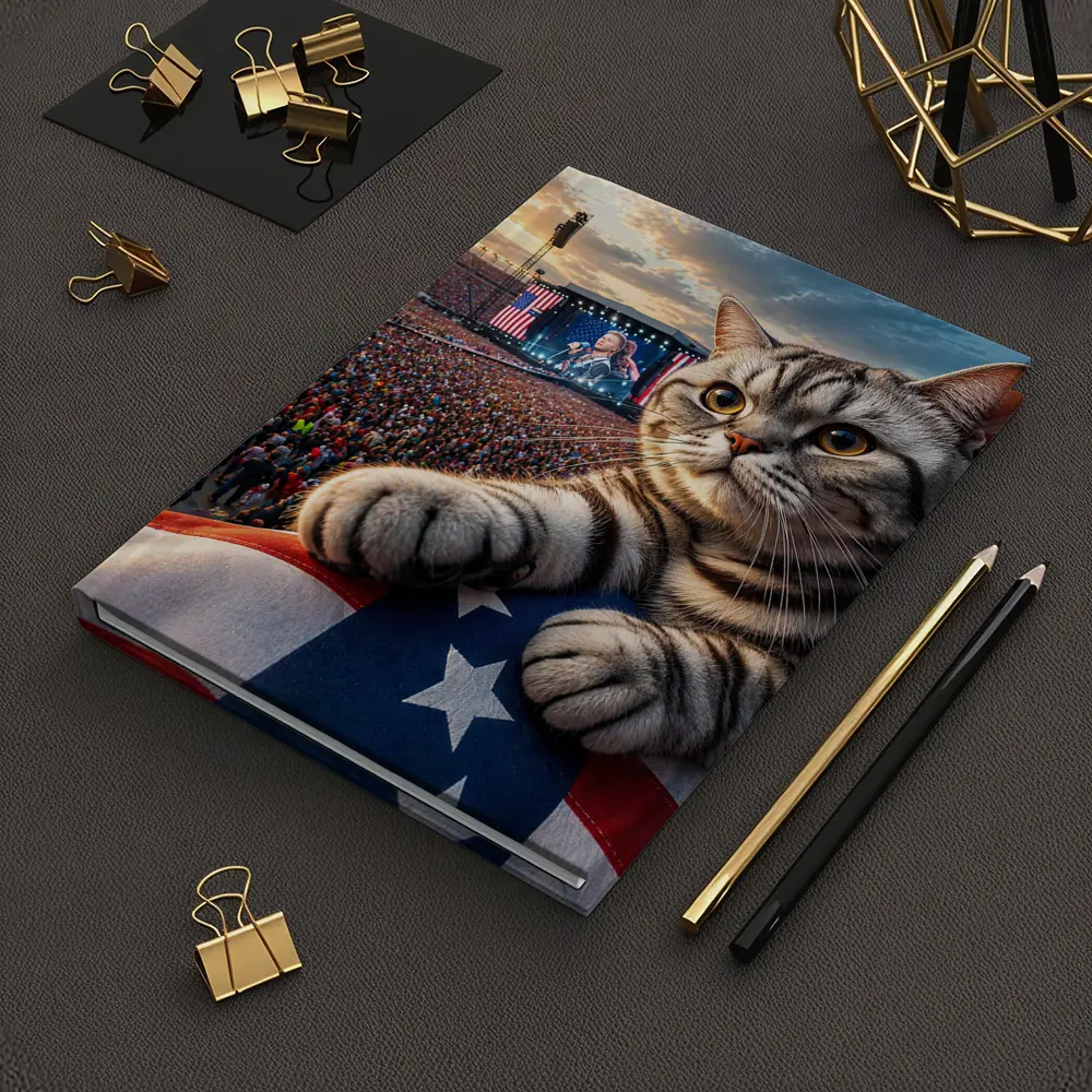 American Shorthair Cat At Patriotic Concert – Notebooks