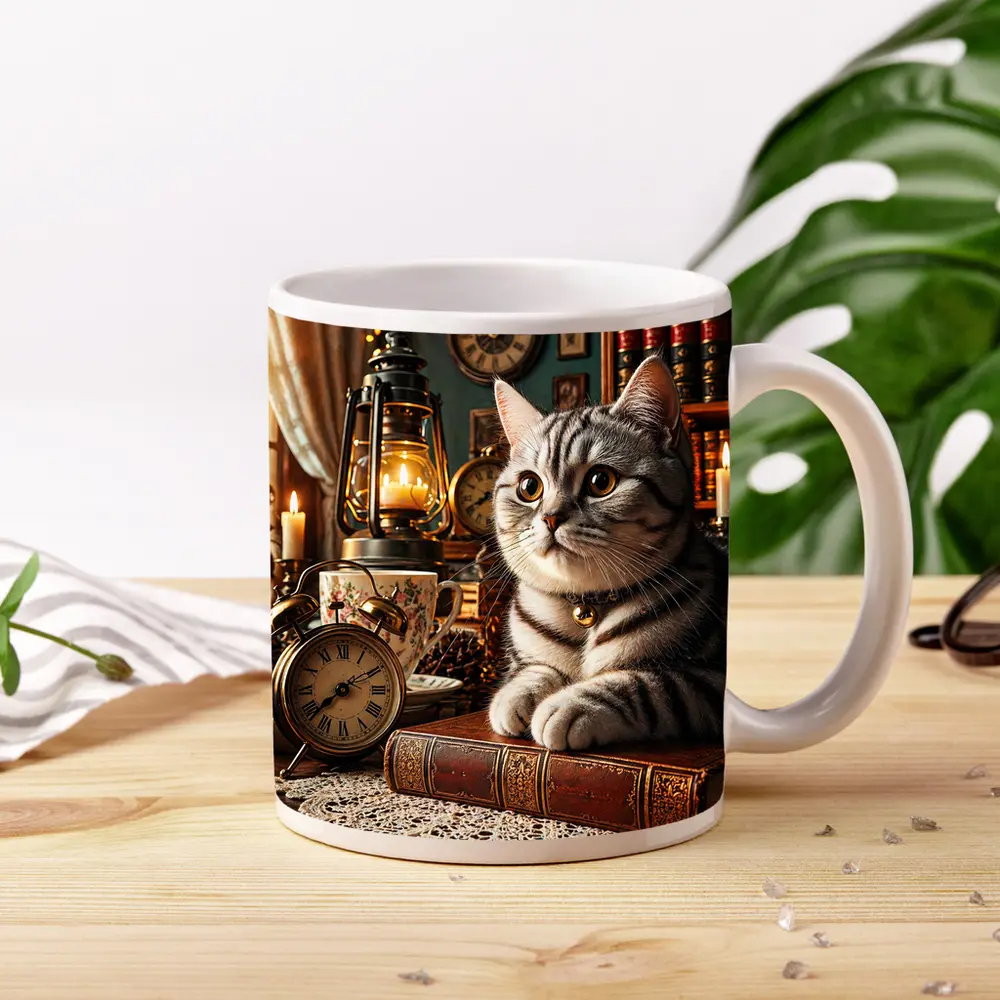 American Shorthair Cat Vintage Library Candles – Mugs