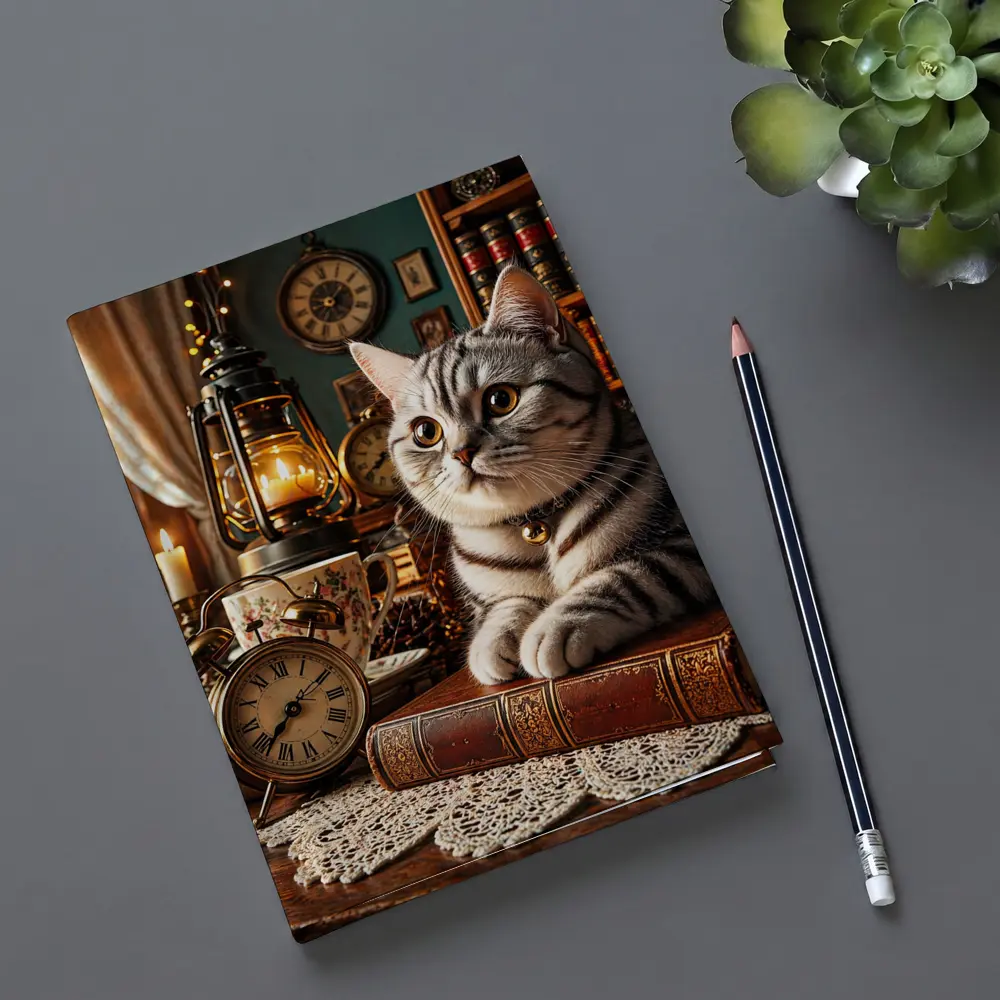 American Shorthair Cat Vintage Library Candles – Notebooks