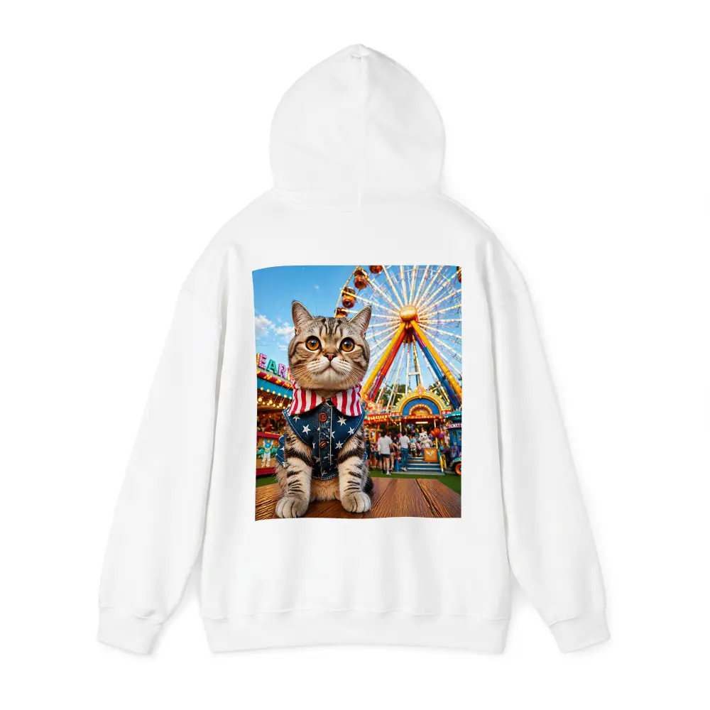 American Flag Cat at Carnival Fair – Hoodies