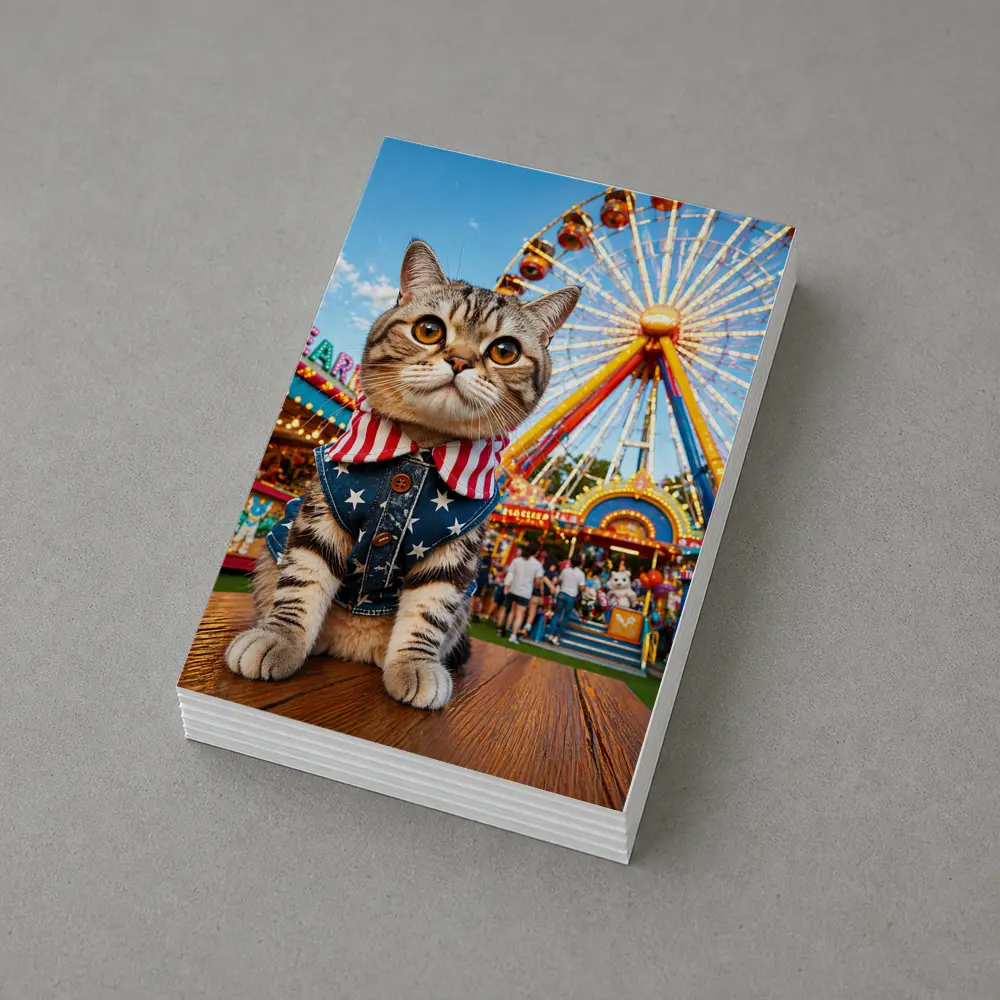 American Flag Cat at Carnival Fair – Postcards