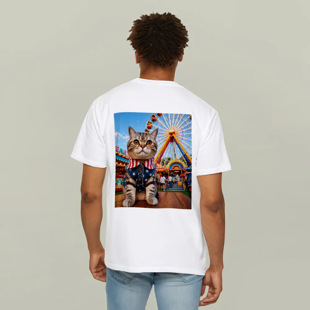 American Flag Cat at Carnival Fair – T-Shirts