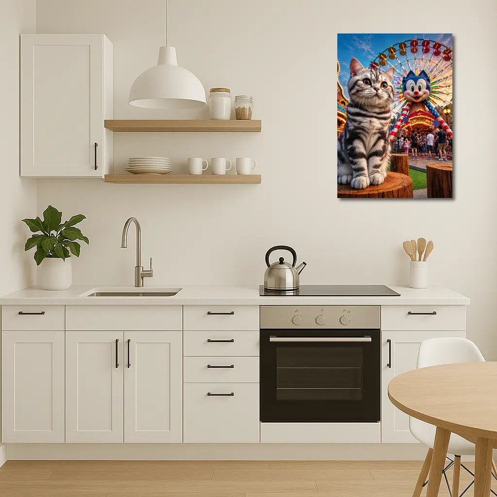 American Shorthair Cat Amusement Park Ferris Wheel – Wall Art