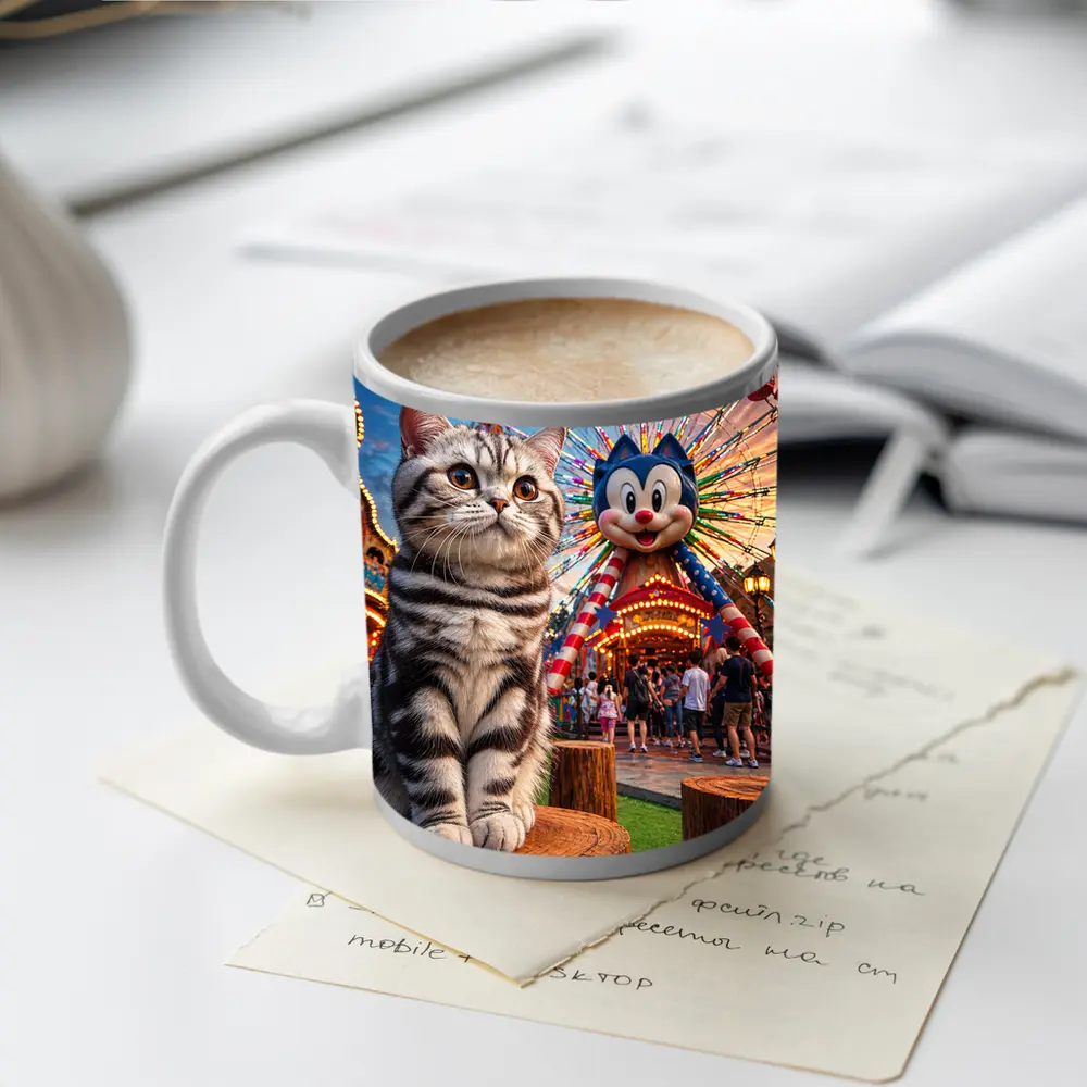 American Shorthair Cat Amusement Park Ferris Wheel – Mugs