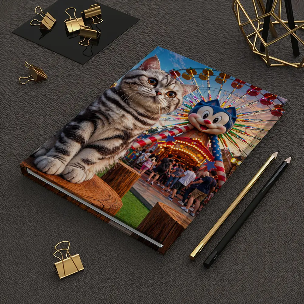 American Shorthair Cat Amusement Park Ferris Wheel – Notebooks