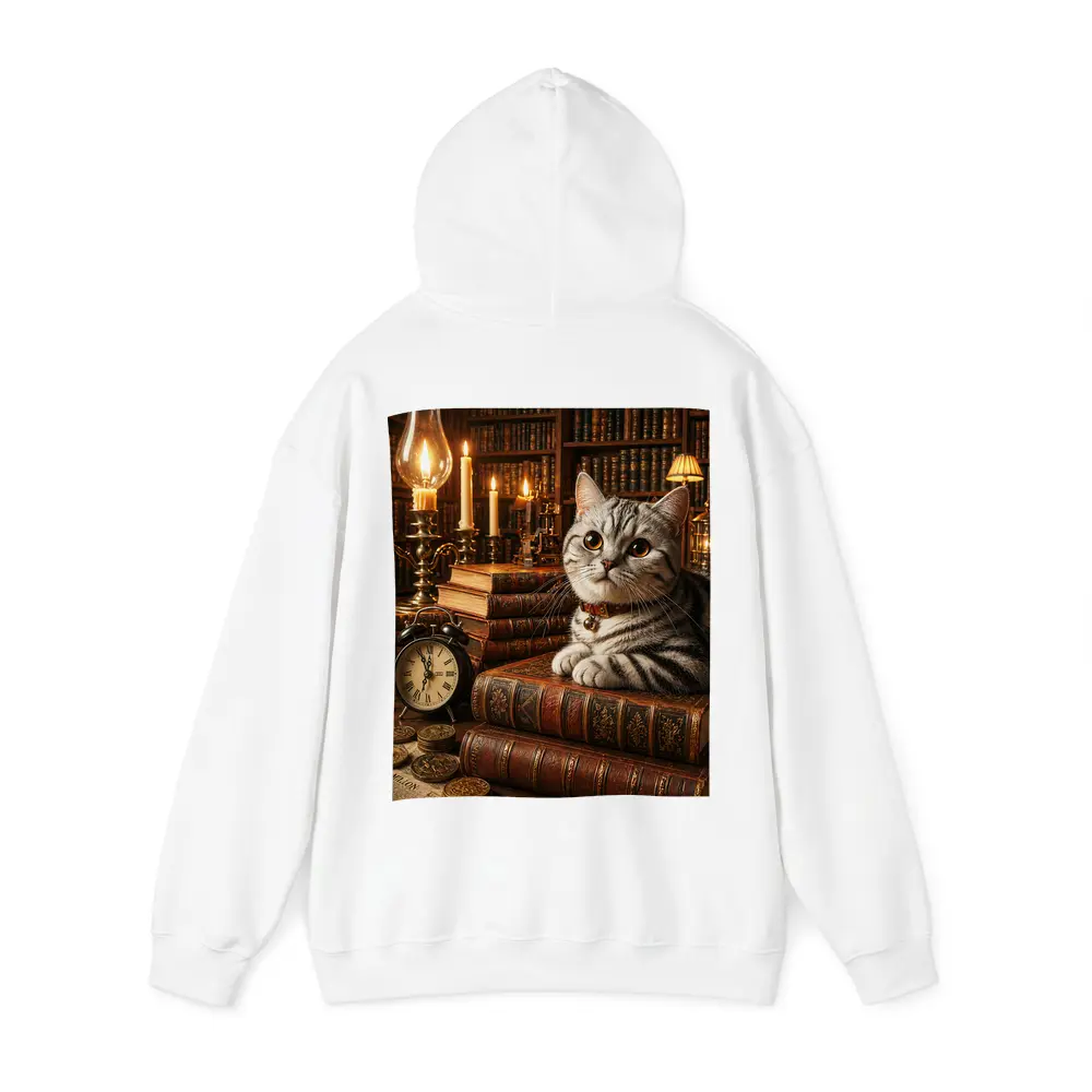 American Shorthair Cat Vintage Library Candlelight – Hoodies