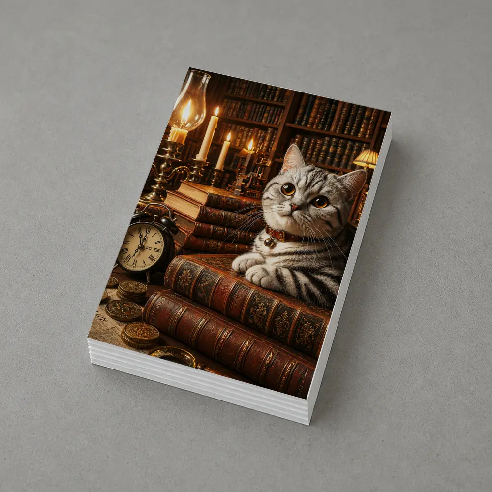 American Shorthair Cat Vintage Library Candlelight – Postcards