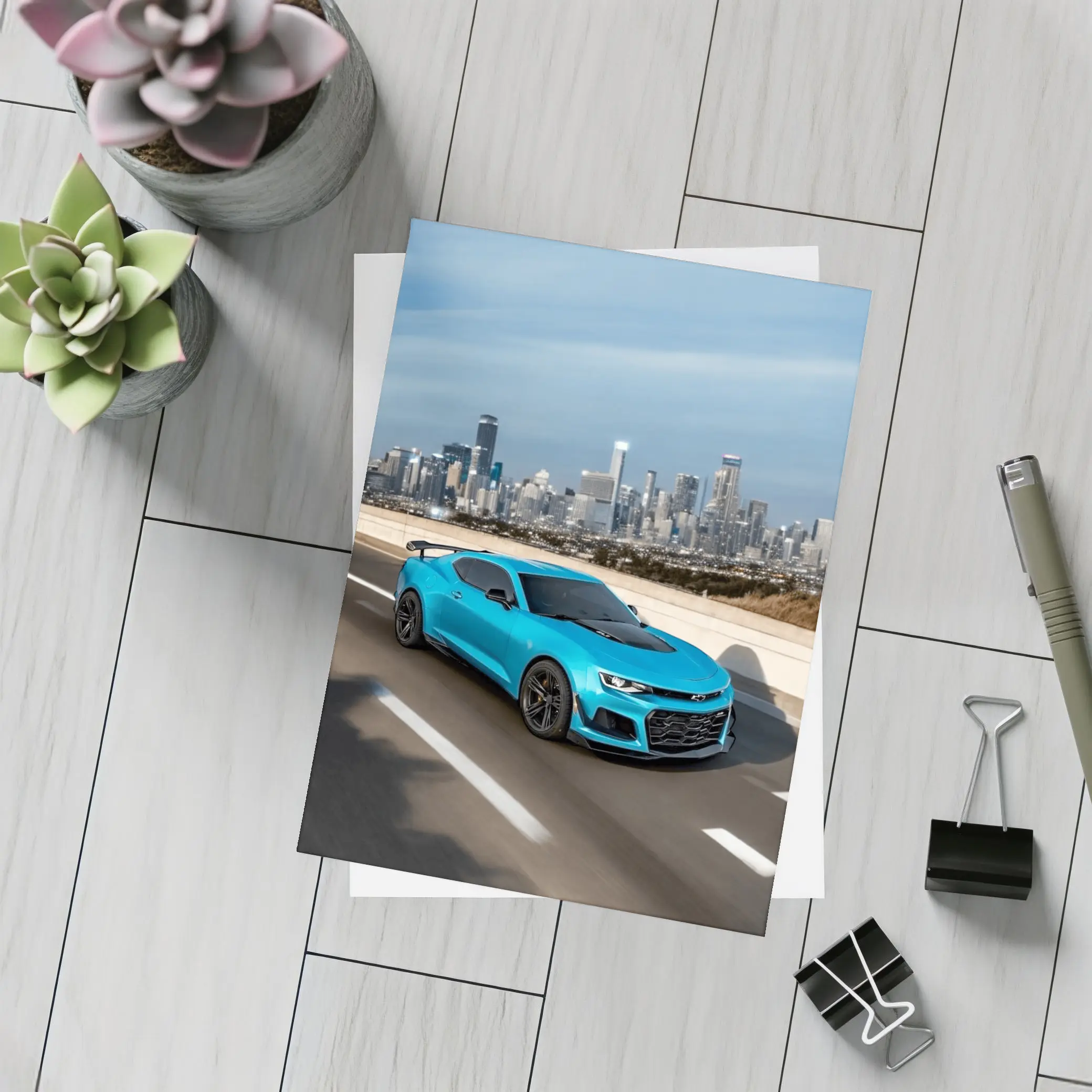 Chevrolet Camaro ZL1 Blue City Highway – Postcards