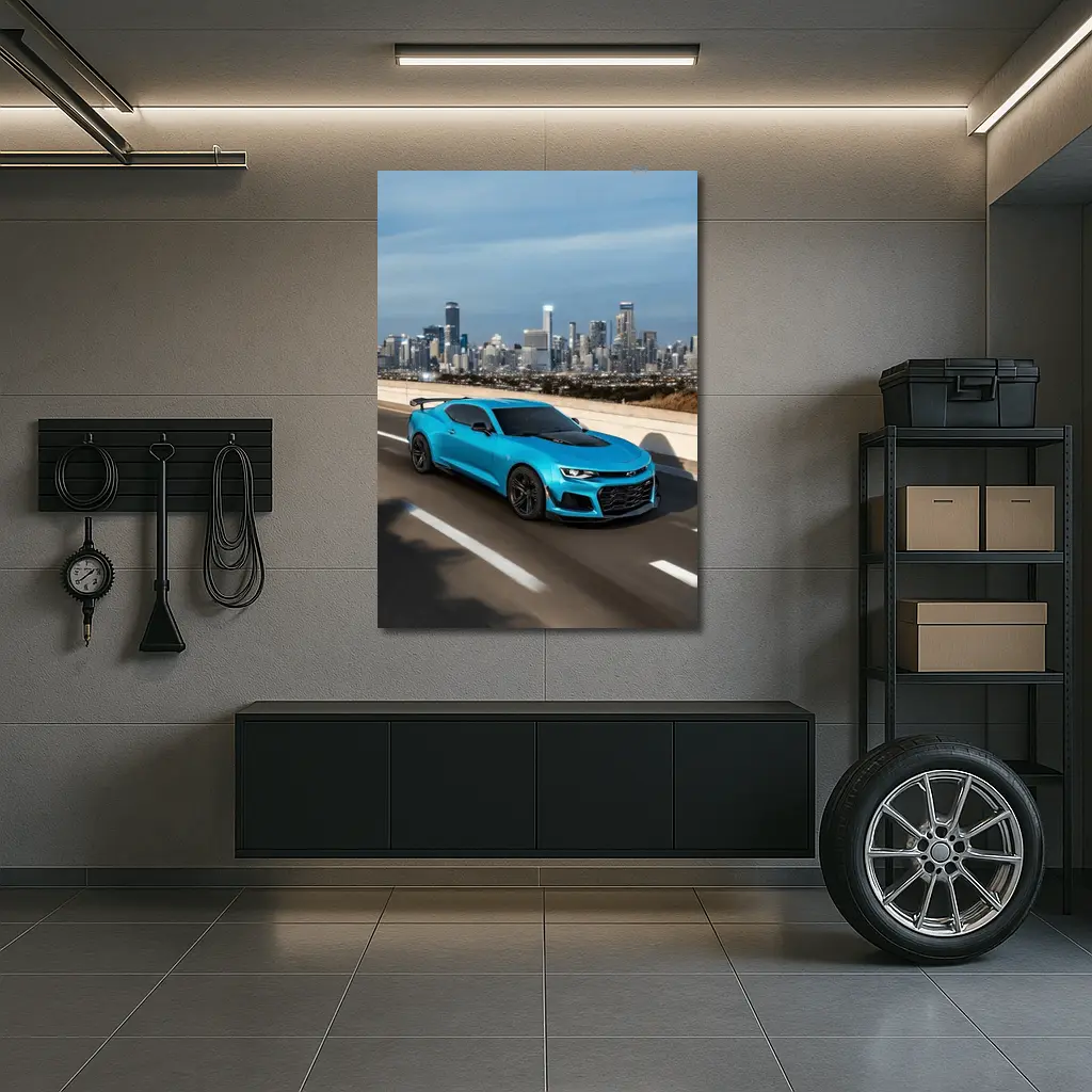 Chevrolet Camaro ZL1 Blue City Highway – Wall Art
