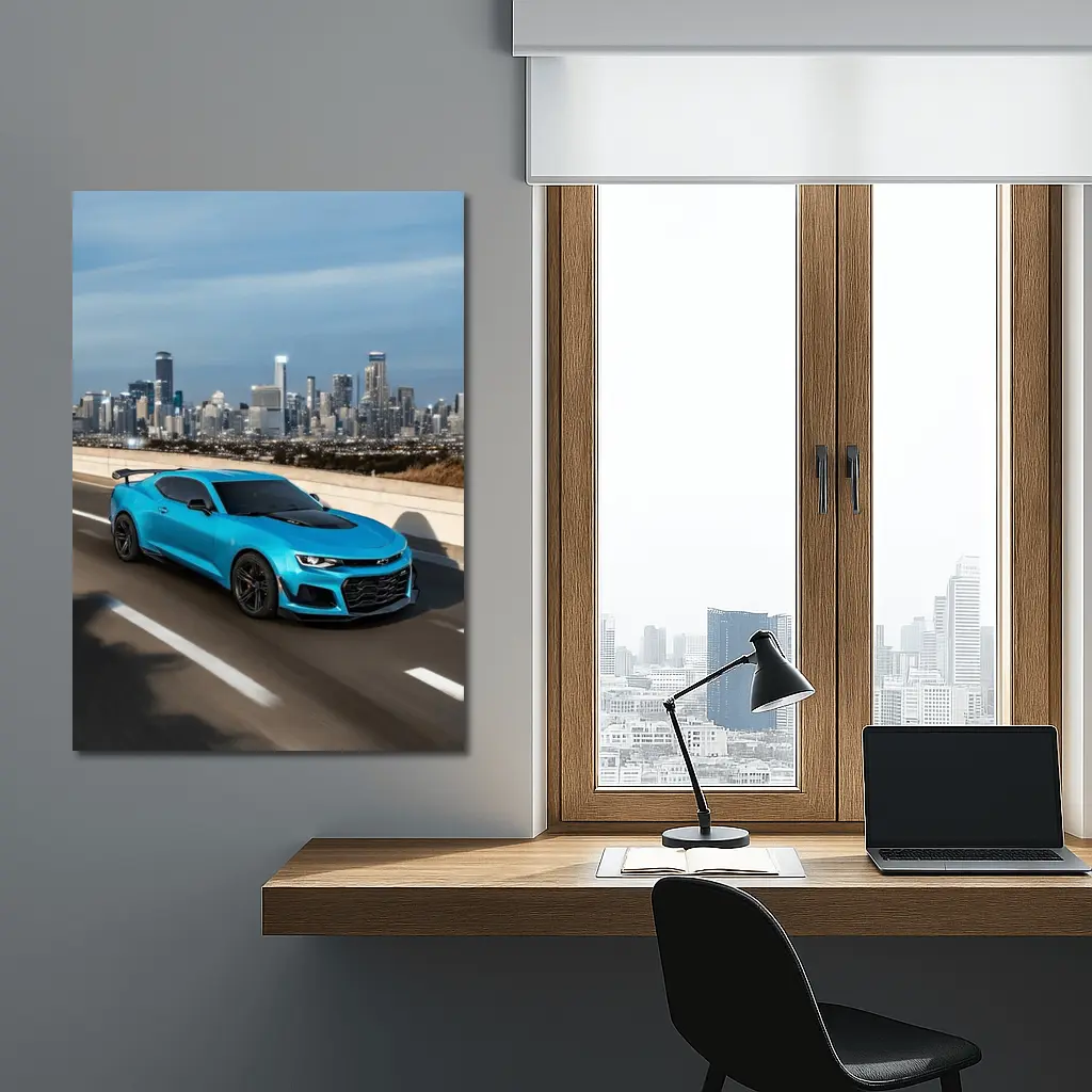 Chevrolet Camaro ZL1 Blue City Highway – Wall Art