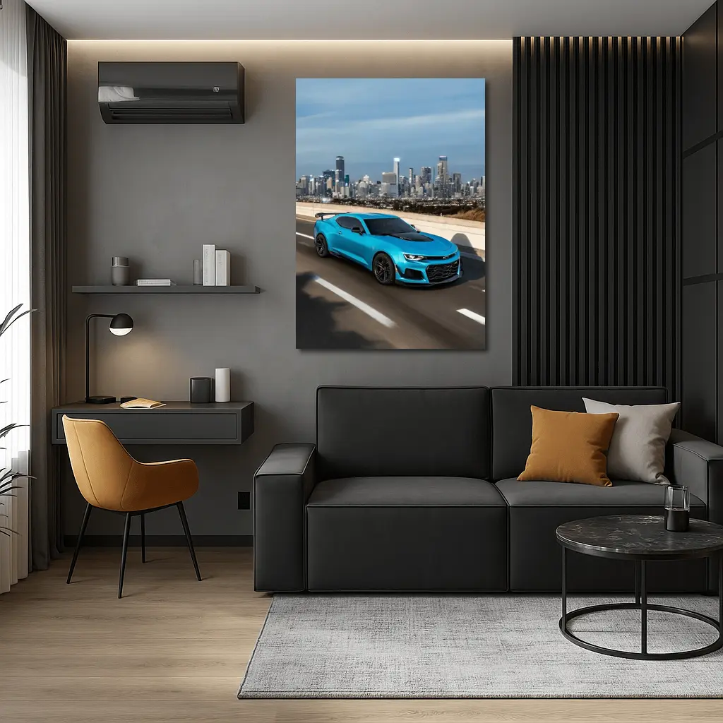 Chevrolet Camaro ZL1 Blue City Highway – Wall Art