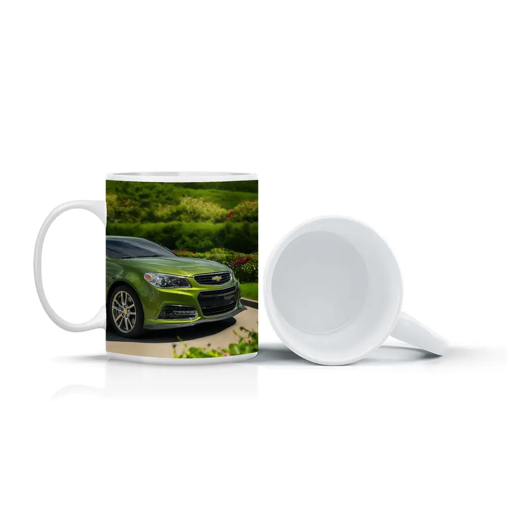 Chevrolet SS Green Muscle Car Outdoors – Mugs