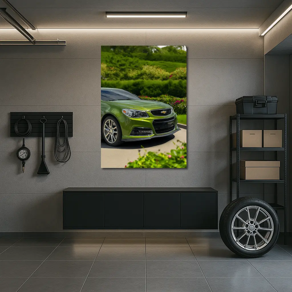 Chevrolet SS Green Muscle Car Outdoors – Wall Art