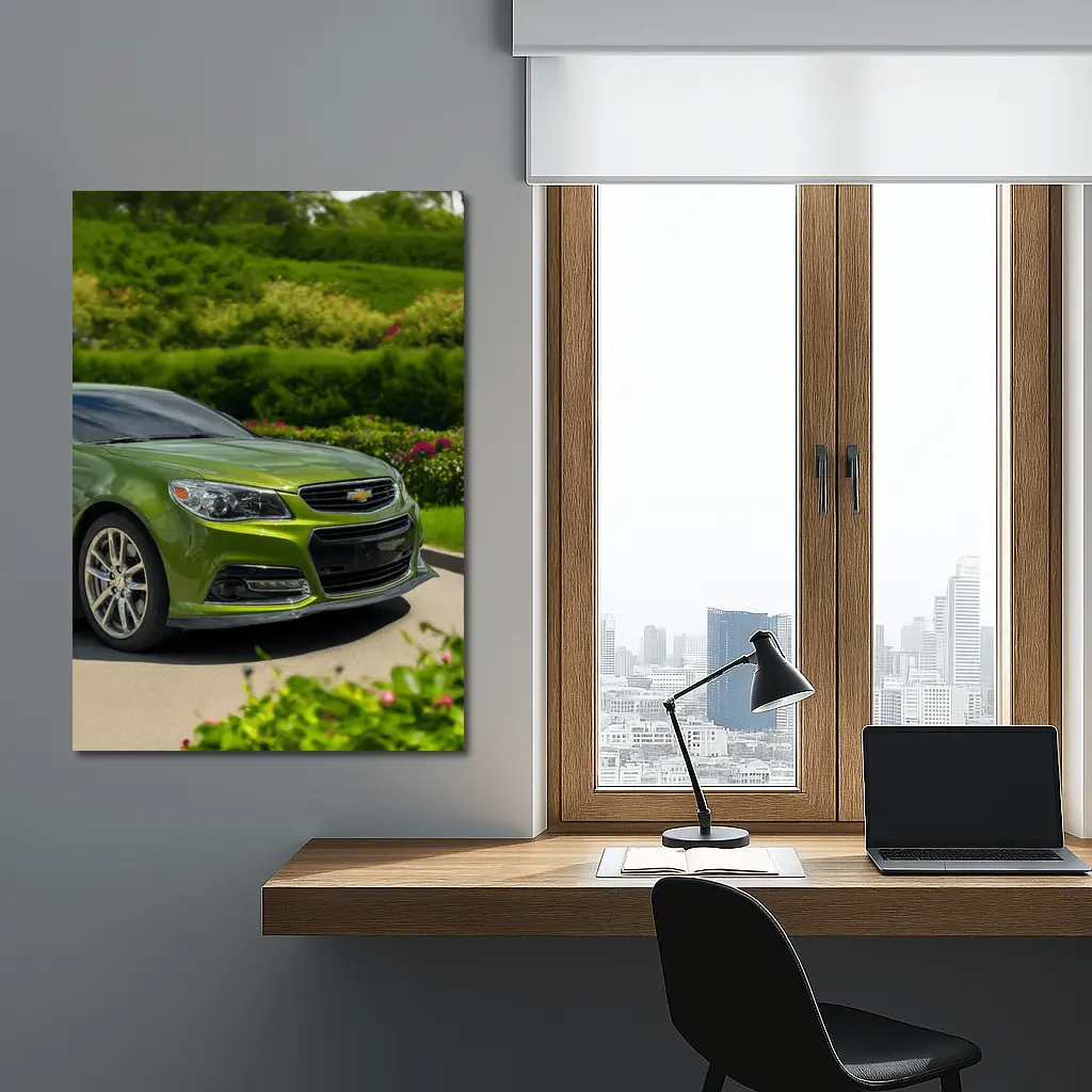 Chevrolet SS Green Muscle Car Outdoors – Wall Art