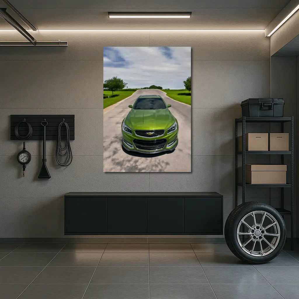 Chevrolet SS Sedan Green Country Road – Wall Art