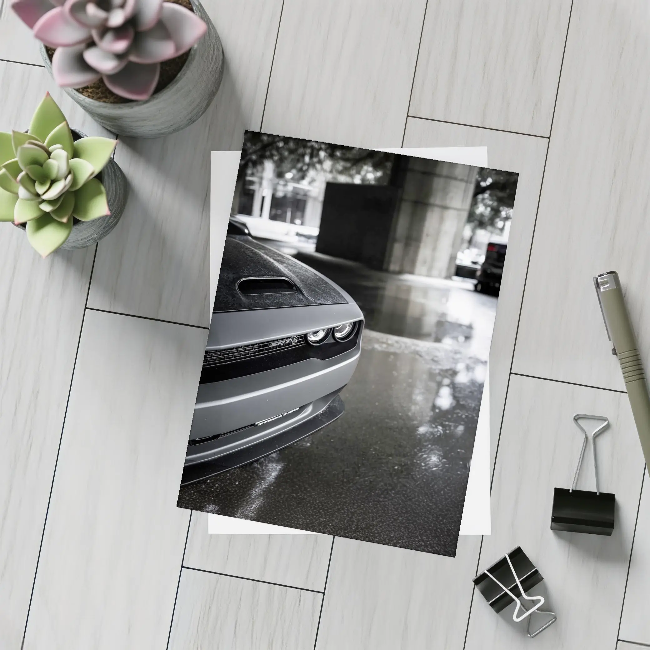 Dodge Challenger SRT Hellcat Wet Street – Postcards