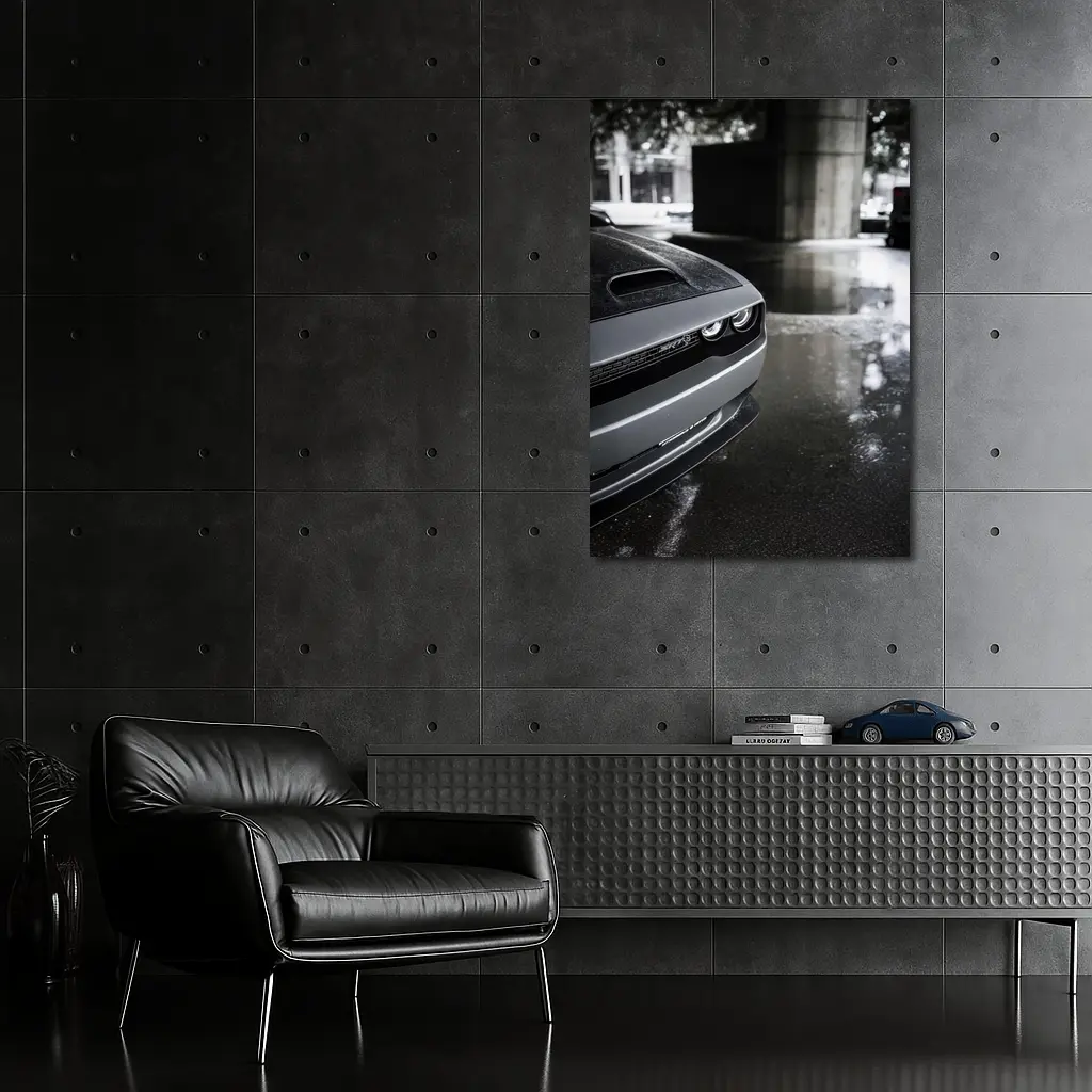 Dodge Challenger SRT Hellcat Wet Street – Wall Art