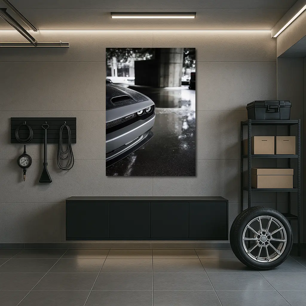 Dodge Challenger SRT Hellcat Wet Street – Wall Art