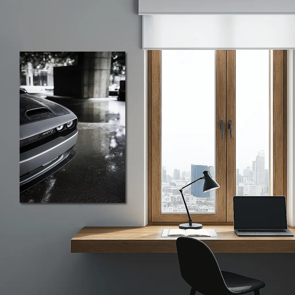 Dodge Challenger SRT Hellcat Wet Street – Wall Art