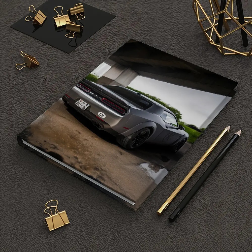 Dodge Challenger Hellcat Under Concrete Bridge – Notebooks