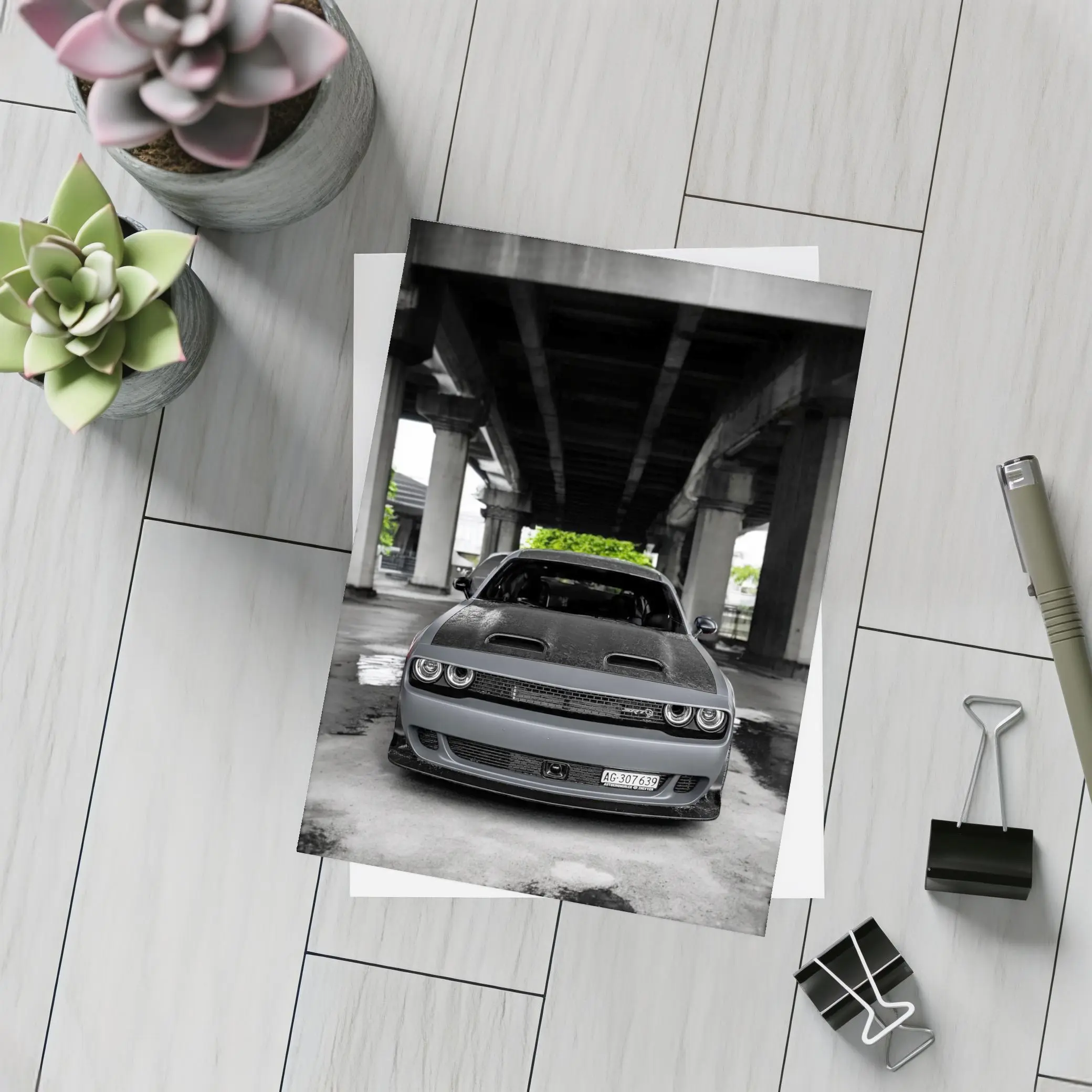 Dodge Challenger SRT Hellcat Under Bridge – Postcards