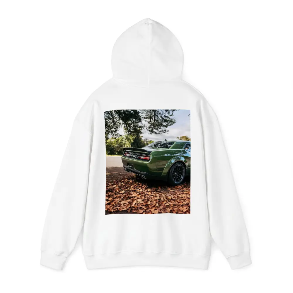 Dodge Challenger Green Muscle Car Autumn Leaves – Hoodies