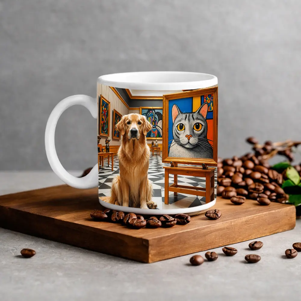 Golden Retriever Dog Art Gallery Museum – Mugs