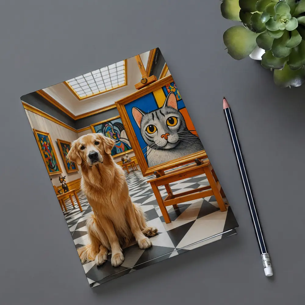 Golden Retriever Dog Art Gallery Museum – Notebooks