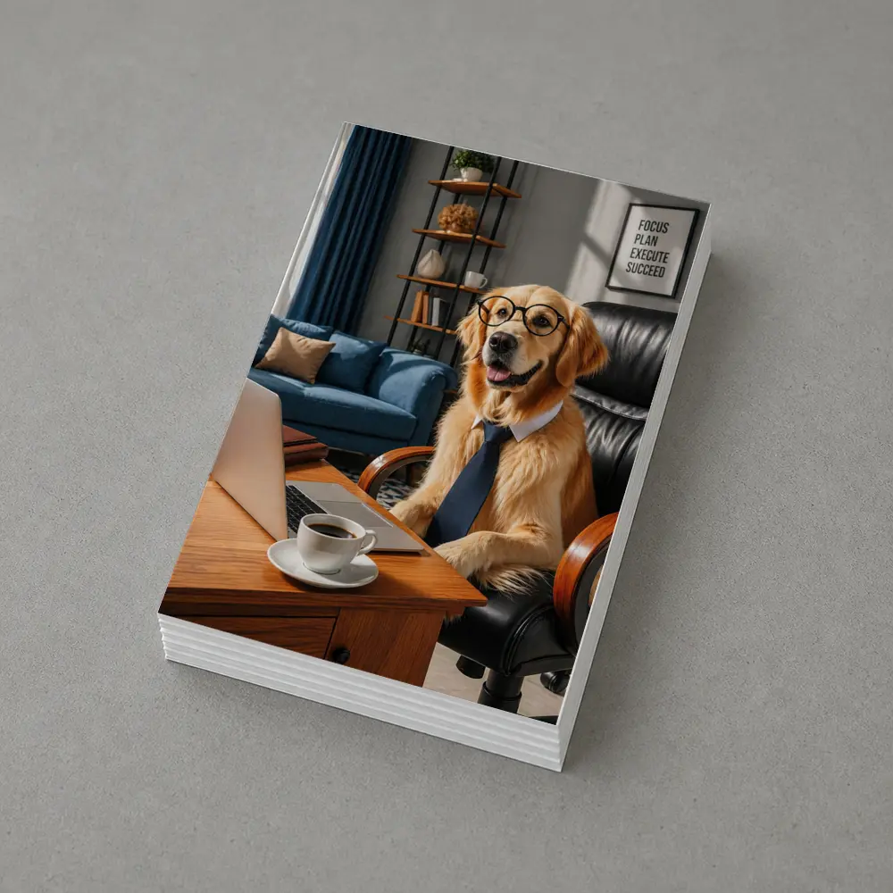 Golden Retriever Boss Dog Home Office – Postcards