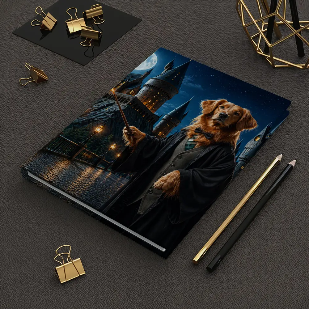 Golden Retriever Wizard at Night Castle – Notebooks