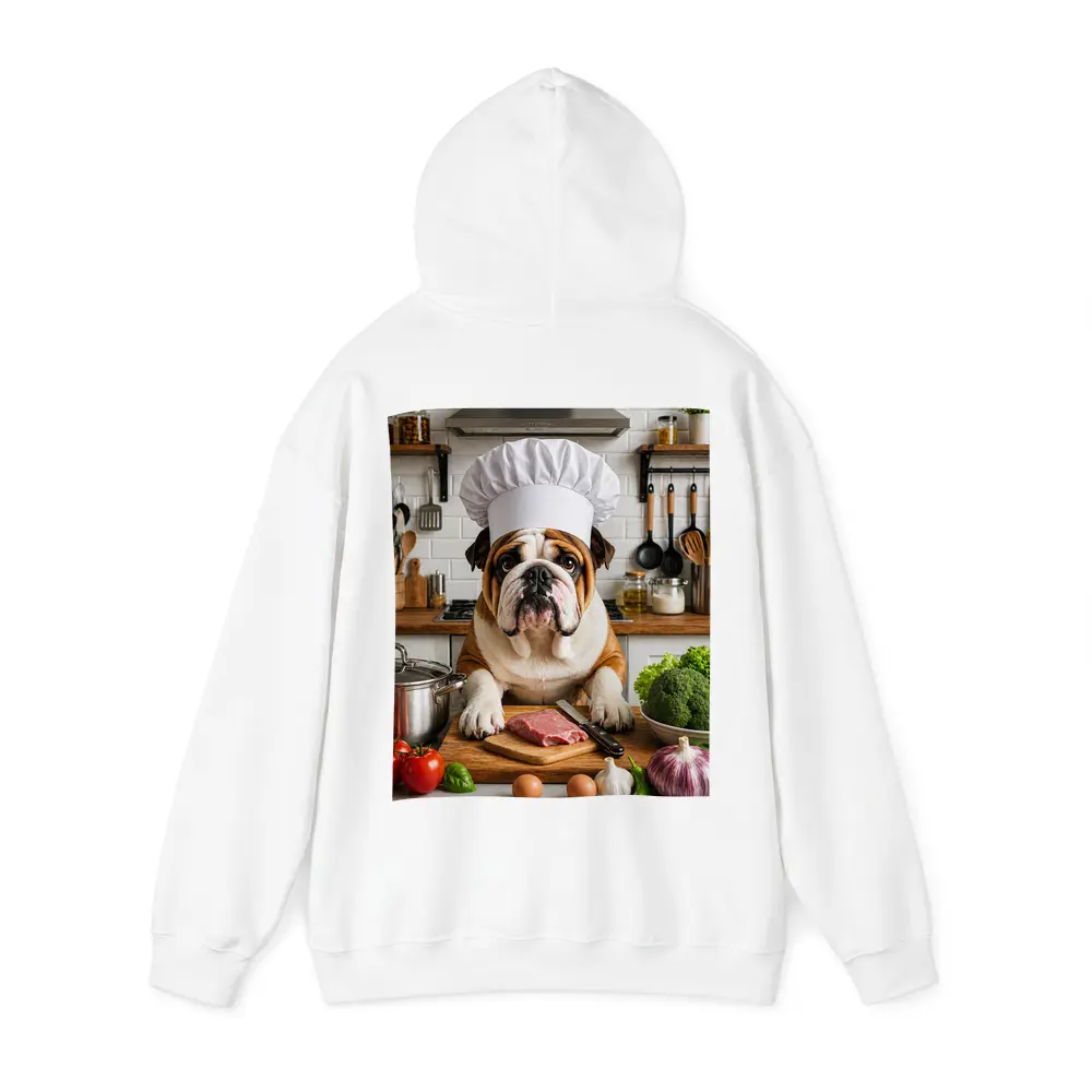 Bulldog Chef Cooking In Kitchen – Hoodies
