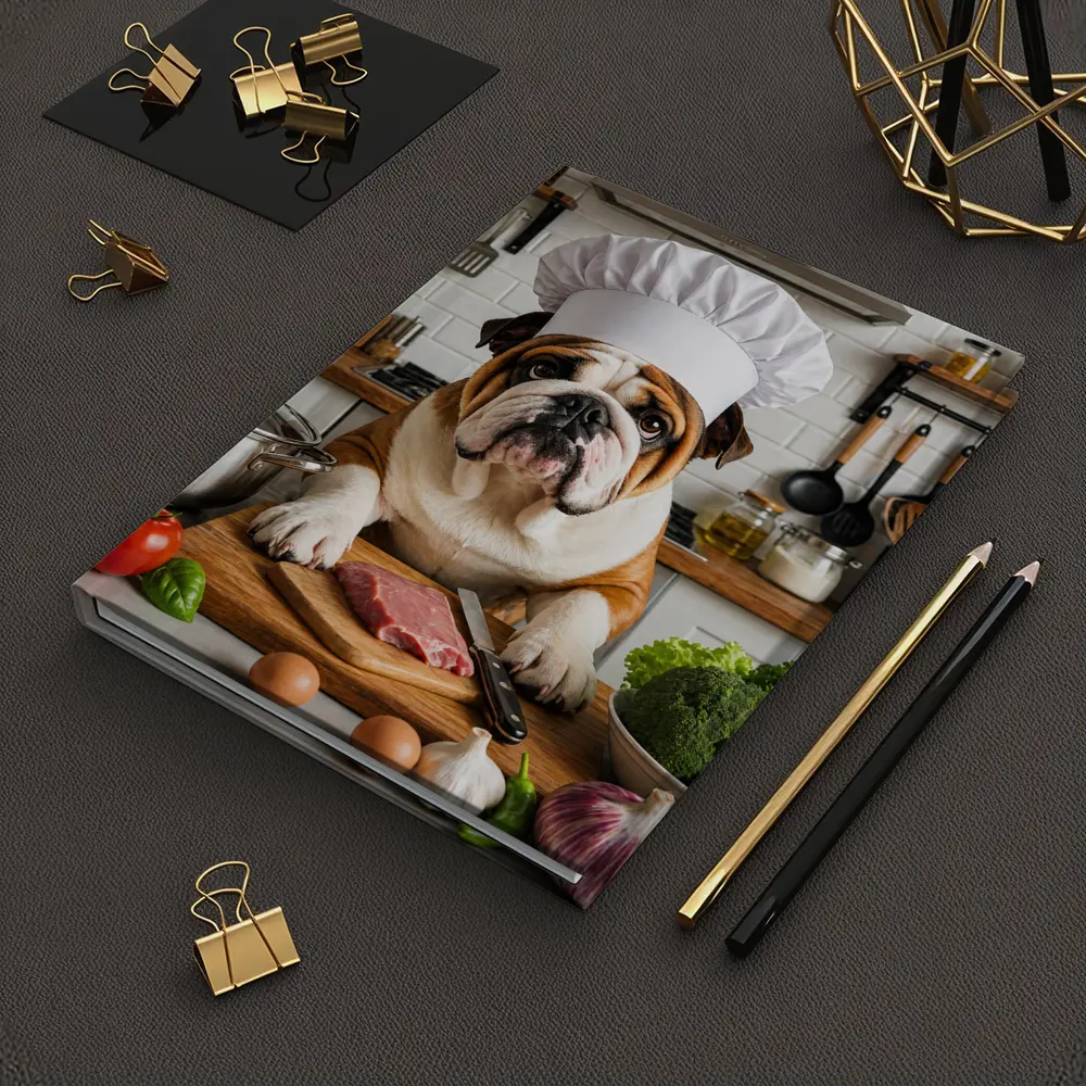 Bulldog Chef Cooking In Kitchen – Notebooks