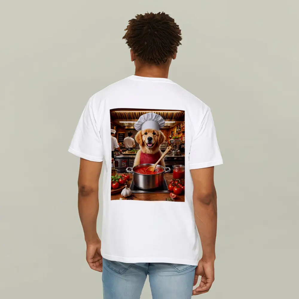 Golden Retriever Chef Cooking Italian Tomato Sauce – T-Shirts