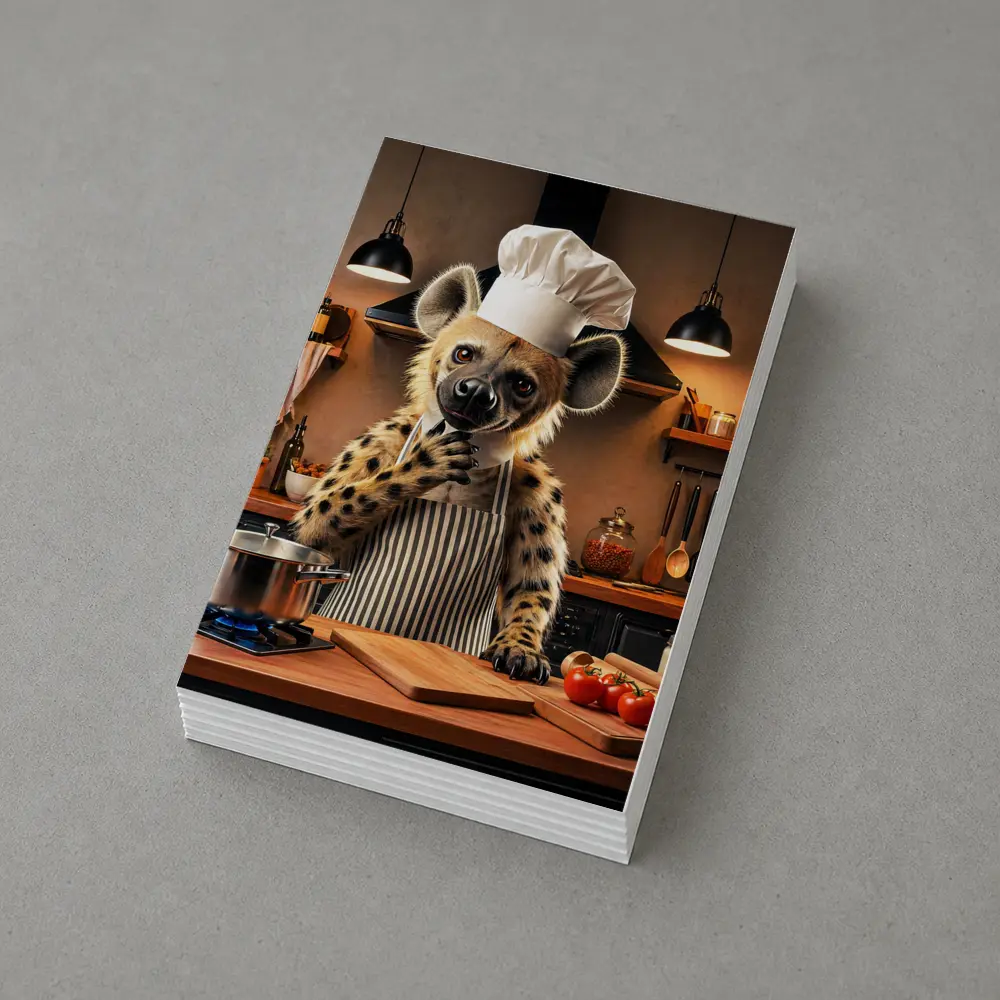 Hyena Chef Cooking In Warm Kitchen – Postcards