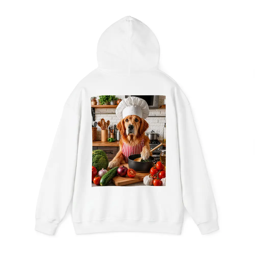 Golden Retriever Chef Cooking in Kitchen – Hoodies