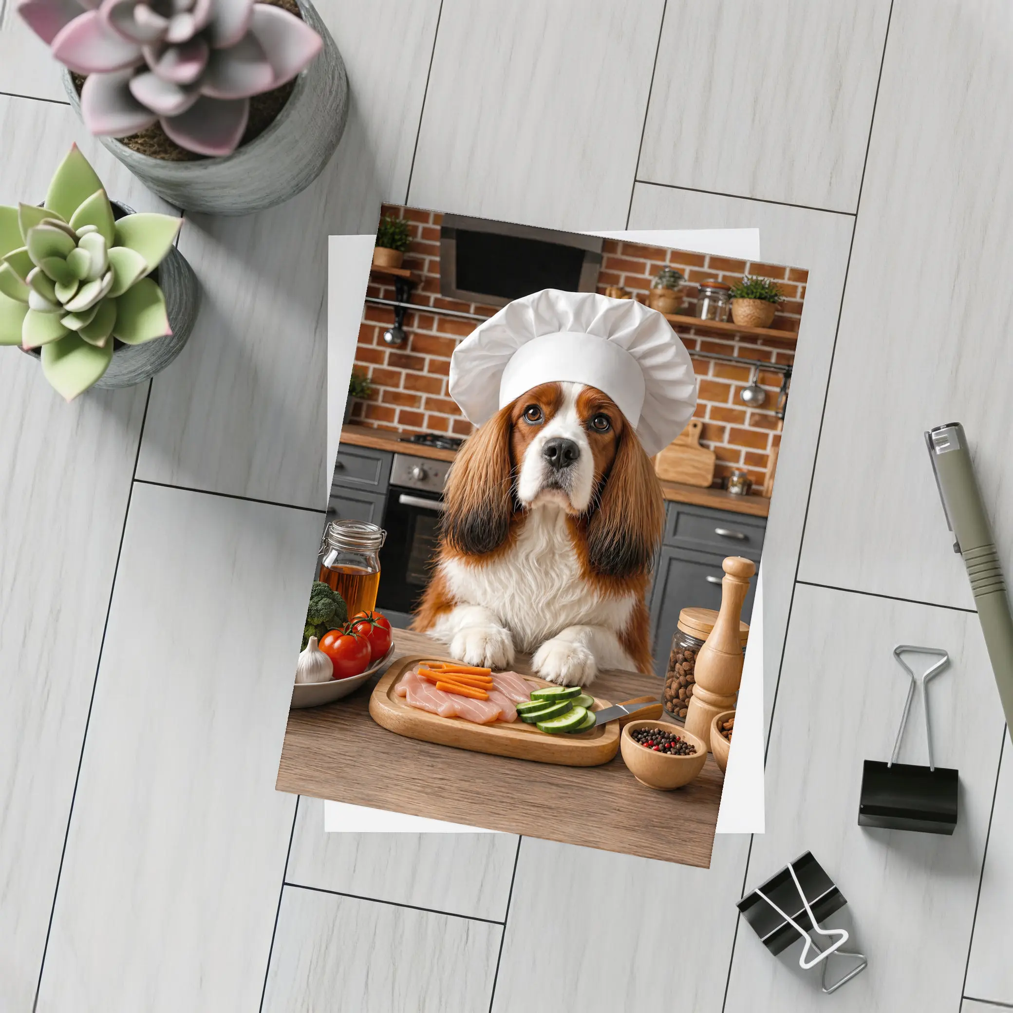 Cavalier King Charles Spaniel Chef Kitchen – Postcards
